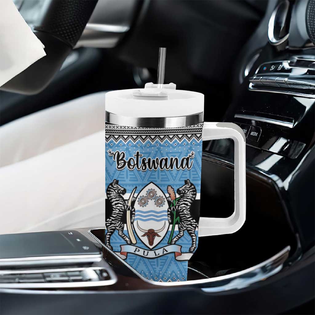 Afro Botswana Christmas Tumbler With Handle Coat Of Arms - African Pattern LT15