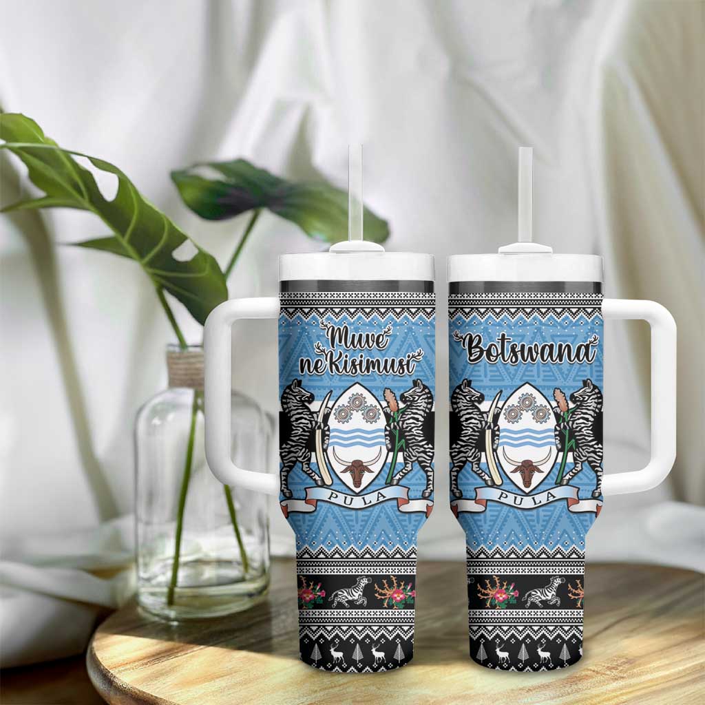 Afro Botswana Christmas Tumbler With Handle Coat Of Arms - African Pattern LT15