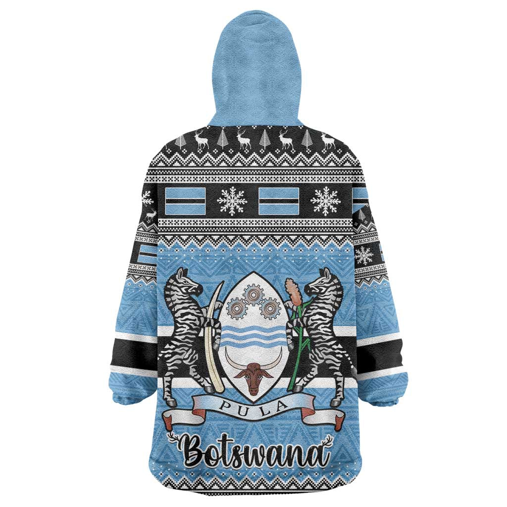 Afro Botswana Christmas Wearable Blanket Hoodie Coat Of Arms - African Pattern LT15