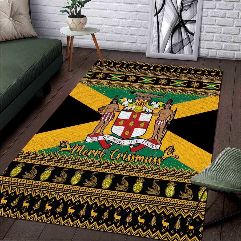 Afro-Jamaicans Area Rug Coat Of Arms - Merry Christmas LT15