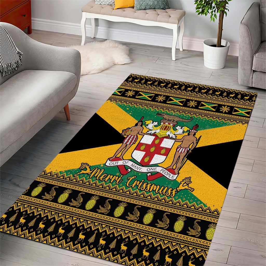 Afro-Jamaicans Area Rug Coat Of Arms - Merry Christmas LT15