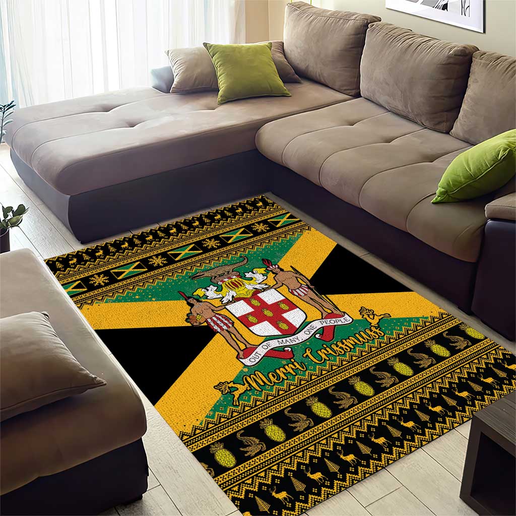 Afro-Jamaicans Area Rug Coat Of Arms - Merry Christmas LT15