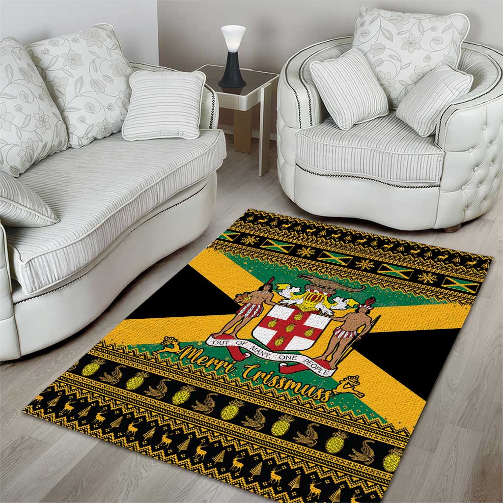 Afro-Jamaicans Area Rug Coat Of Arms - Merry Christmas LT15