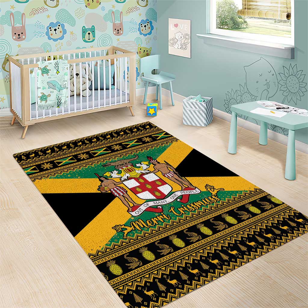 Afro-Jamaicans Area Rug Coat Of Arms - Merry Christmas LT15