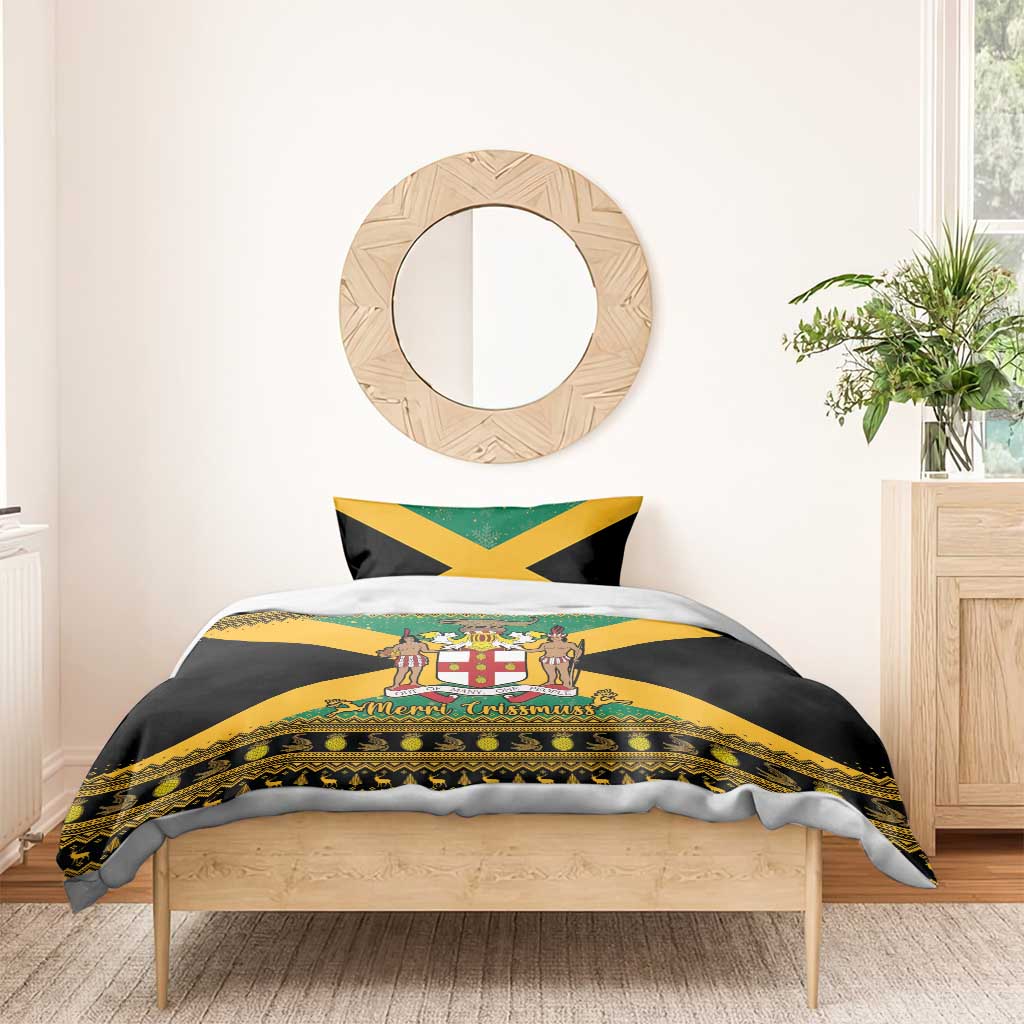 Afro-Jamaicans Bedding Set Coat Of Arms - Merry Christmas LT15