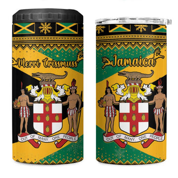 Afro-Jamaicans 4 in 1 Can Cooler Tumbler Coat Of Arms - Merry Christmas LT15