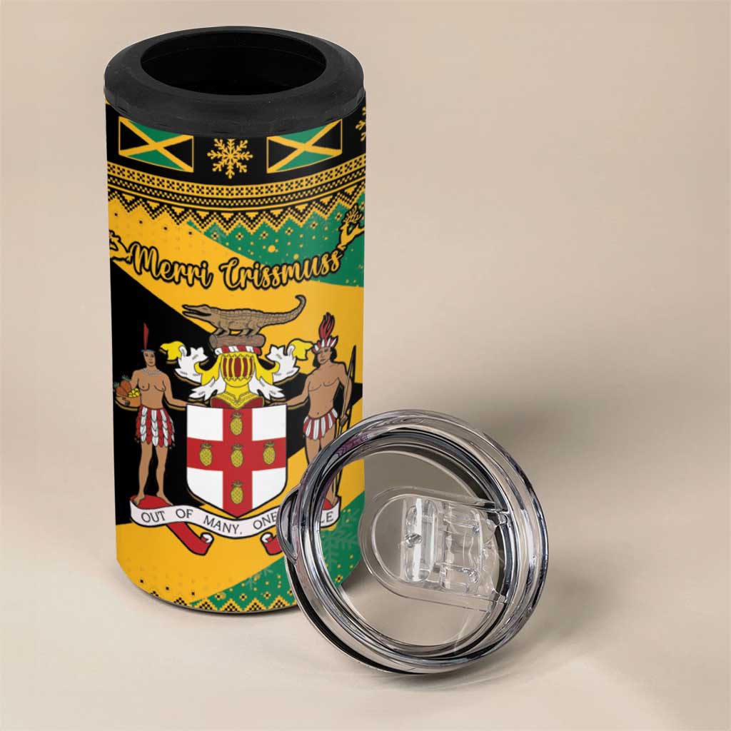 Afro-Jamaicans 4 in 1 Can Cooler Tumbler Coat Of Arms - Merry Christmas LT15