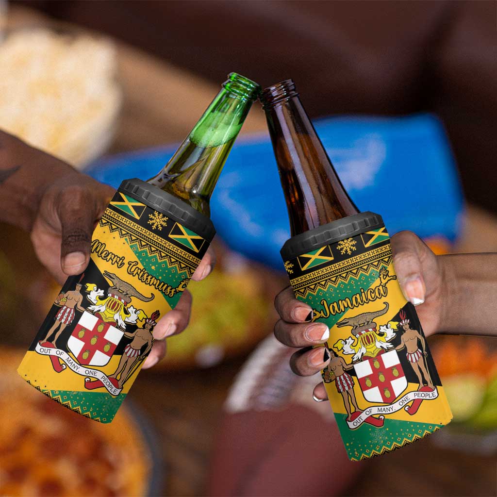 Afro-Jamaicans 4 in 1 Can Cooler Tumbler Coat Of Arms - Merry Christmas LT15