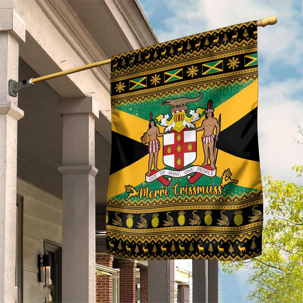 Afro-Jamaicans Garden Flag Coat Of Arms - Merry Christmas LT15