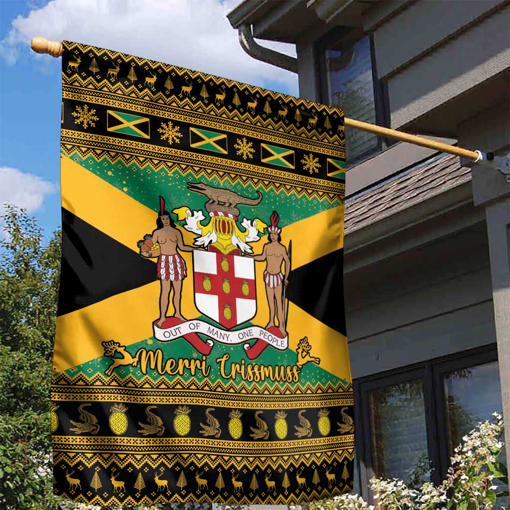 Afro-Jamaicans Garden Flag Coat Of Arms - Merry Christmas LT15