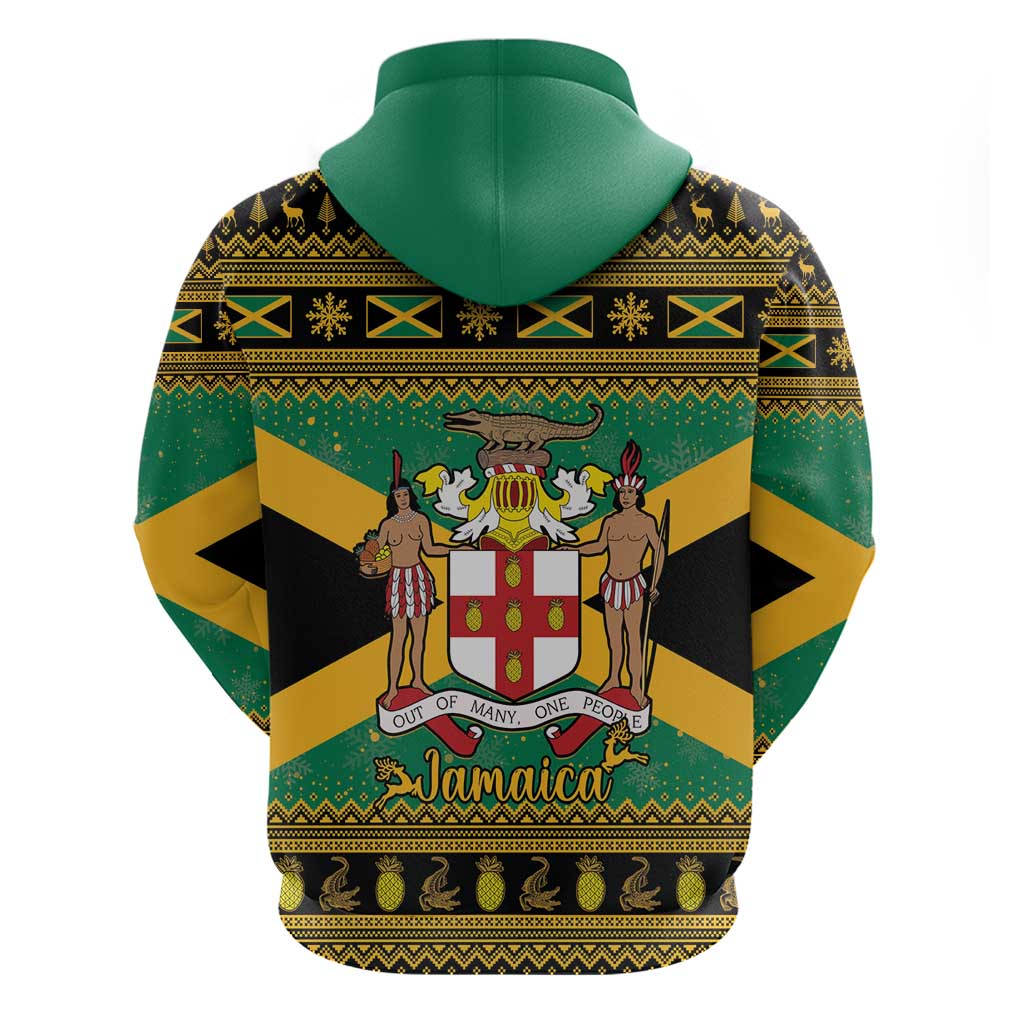 Jamaica Christmas Hoodie Coat Of Arms Merri Crissmuss LT15