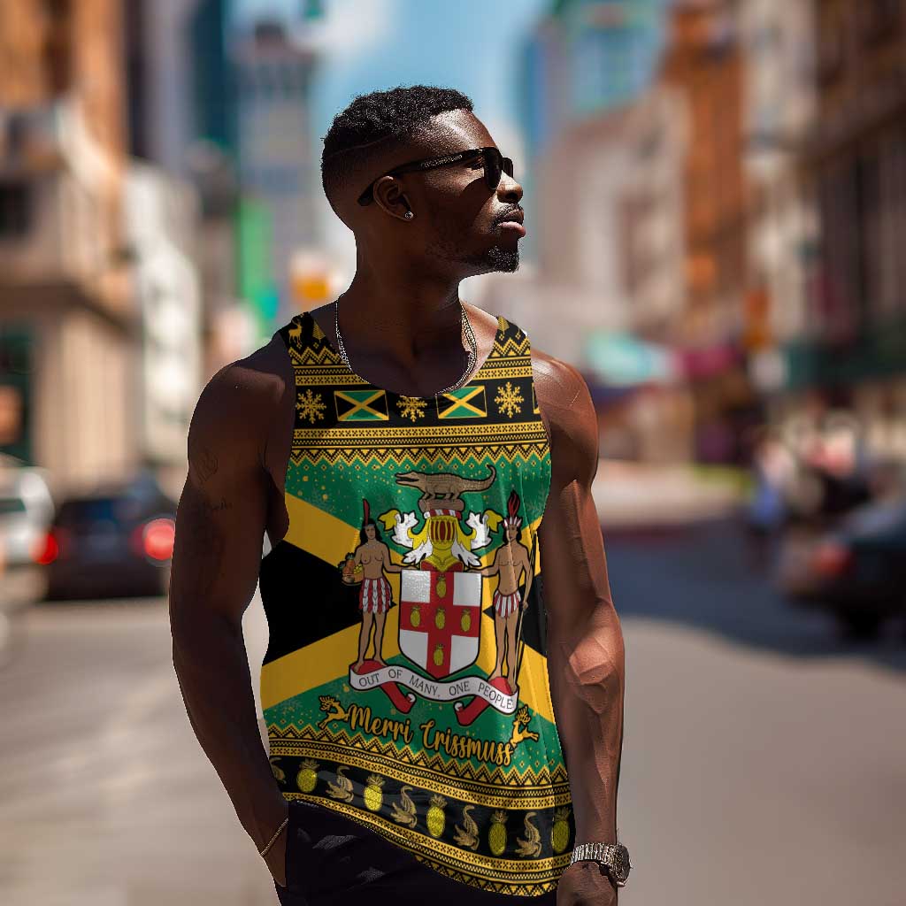 Afro-Jamaicans Men Tank Top Coat Of Arms - Merry Christmas LT15