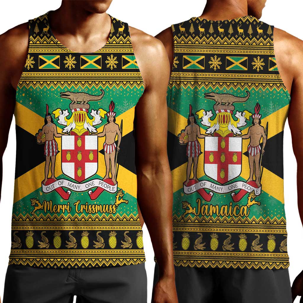 Afro-Jamaicans Men Tank Top Coat Of Arms - Merry Christmas LT15