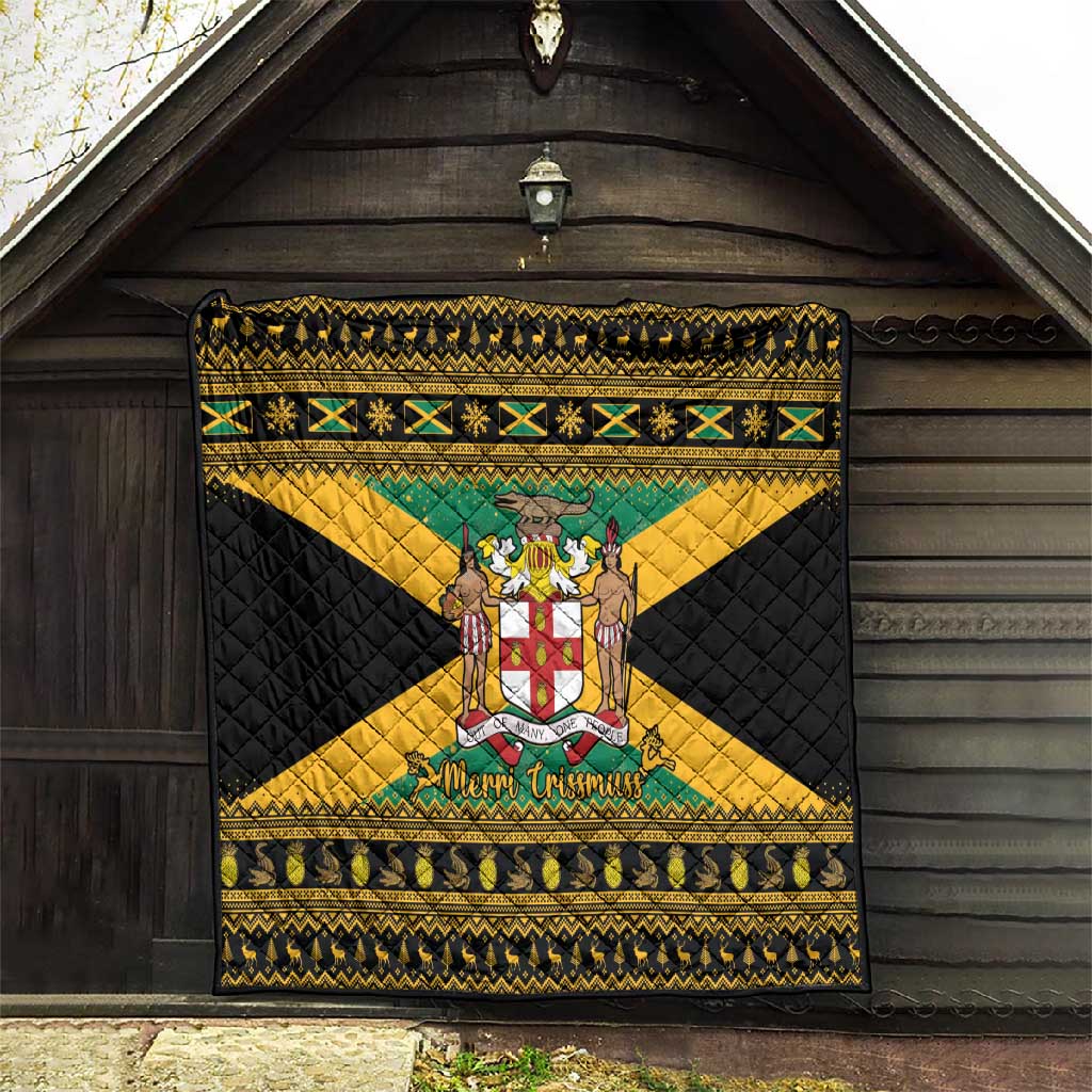 Afro-Jamaicans Quilt Coat Of Arms - Merry Christmas LT15