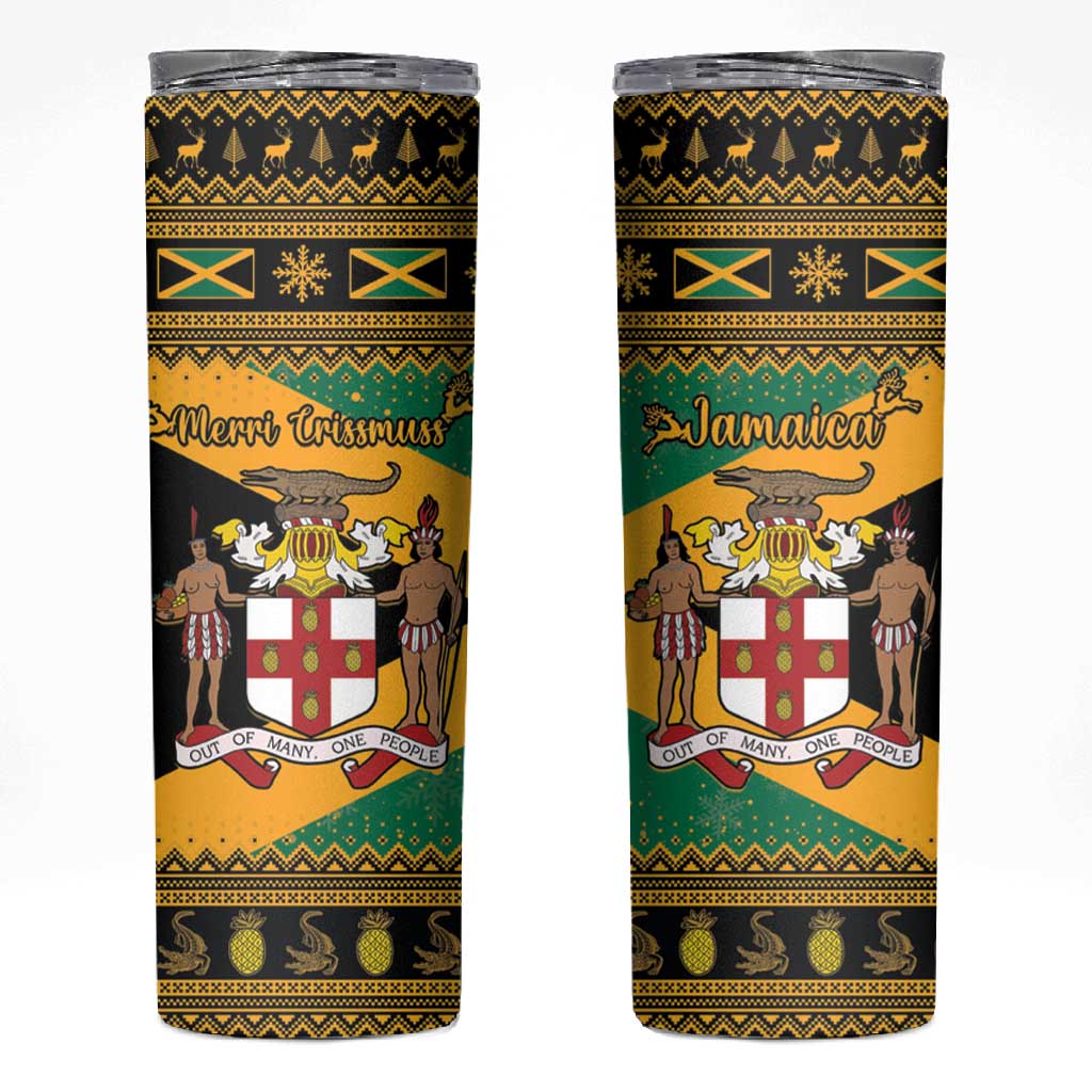 Afro-Jamaicans Skinny Tumbler Coat Of Arms - Merry Christmas LT15