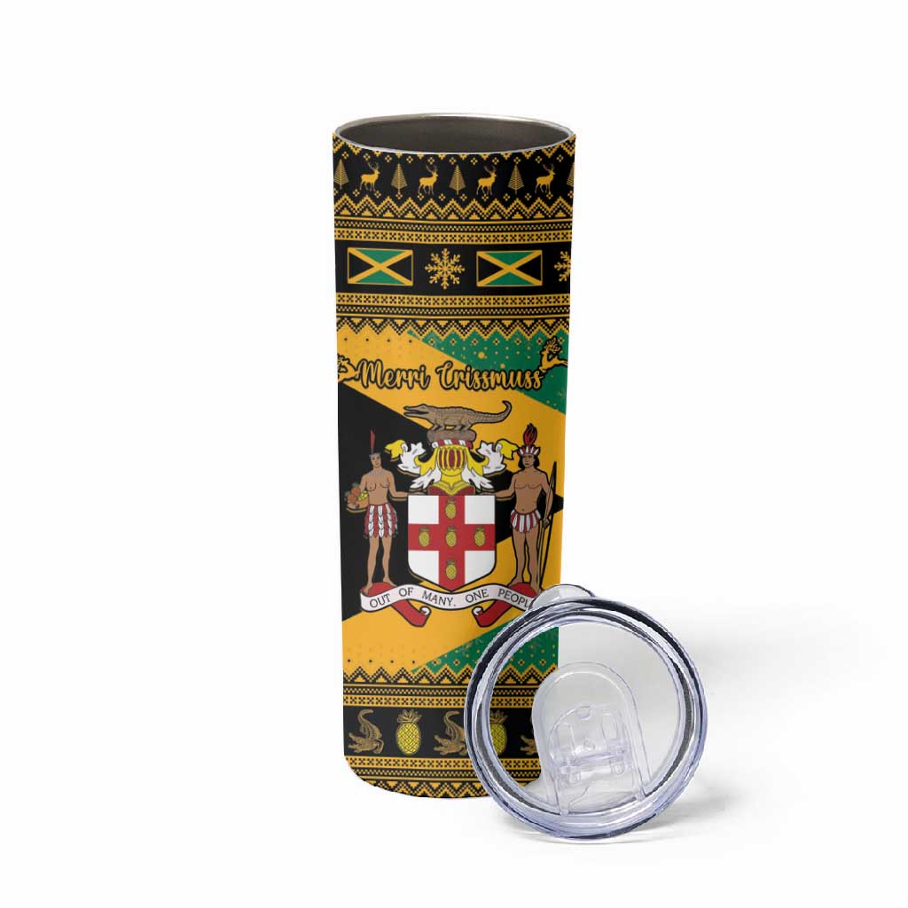 Afro-Jamaicans Skinny Tumbler Coat Of Arms - Merry Christmas LT15