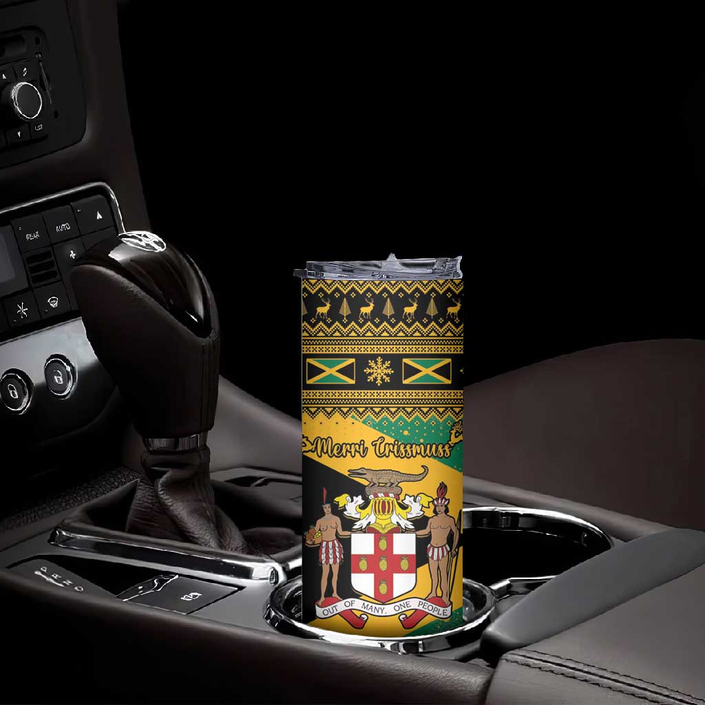 Afro-Jamaicans Skinny Tumbler Coat Of Arms - Merry Christmas LT15