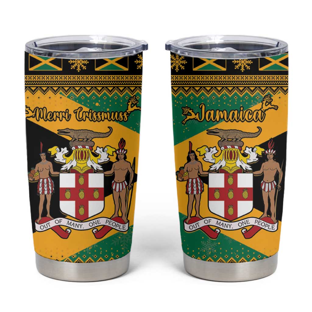 Afro-Jamaicans Tumbler Cup Coat Of Arms - Merry Christmas LT15