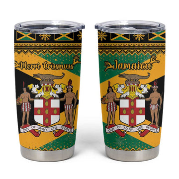 Afro-Jamaicans Tumbler Cup Coat Of Arms - Merry Christmas LT15