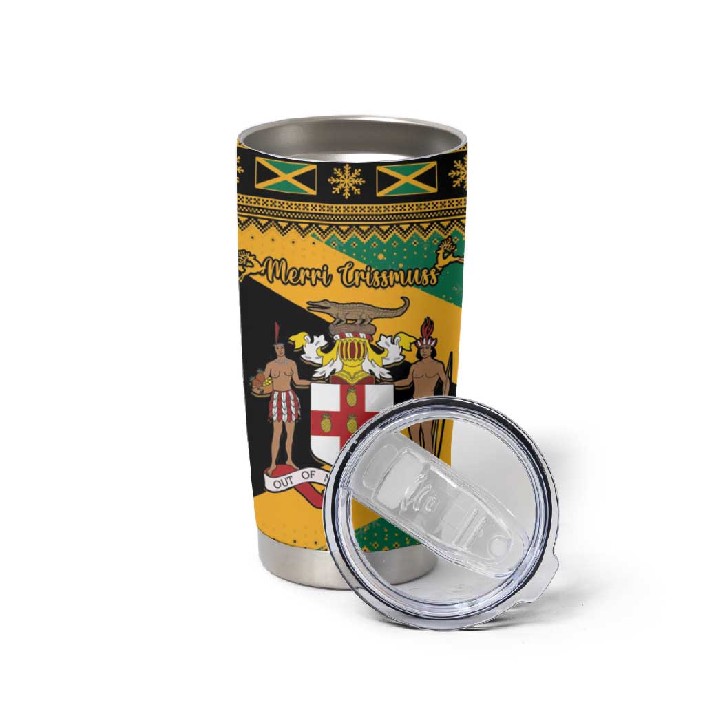 Afro-Jamaicans Tumbler Cup Coat Of Arms - Merry Christmas LT15