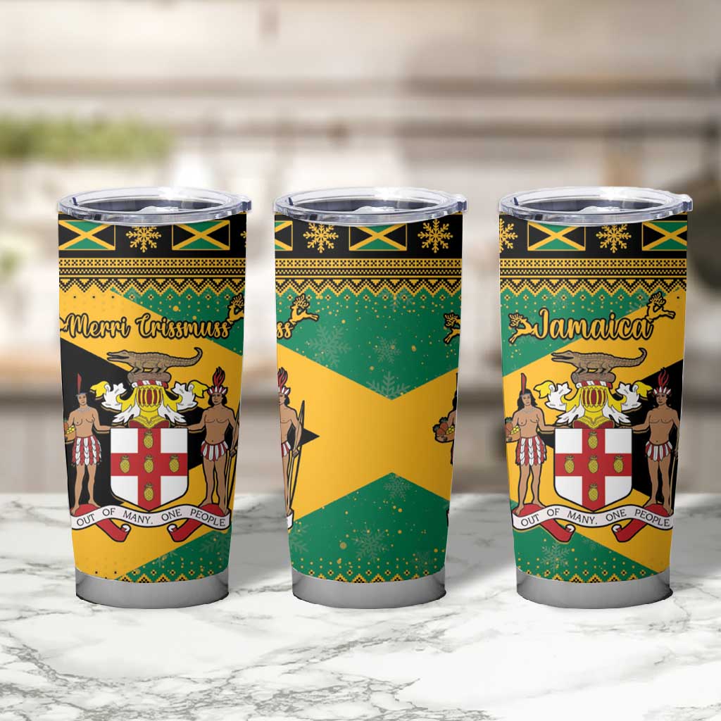 Afro-Jamaicans Tumbler Cup Coat Of Arms - Merry Christmas LT15