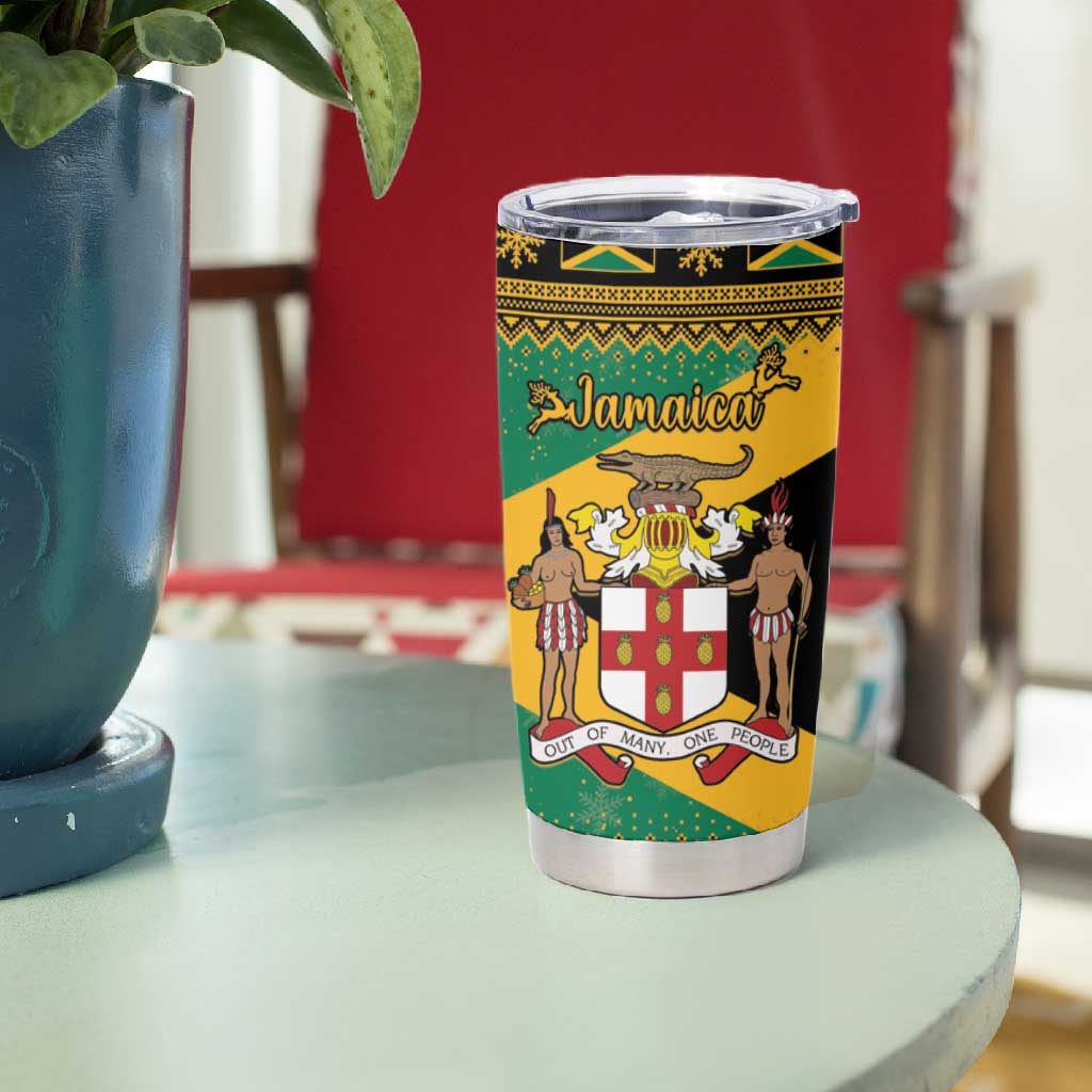 Afro-Jamaicans Tumbler Cup Coat Of Arms - Merry Christmas LT15