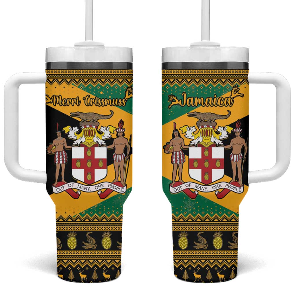 Afro-Jamaicans Tumbler With Handle Coat Of Arms - Merry Christmas LT15
