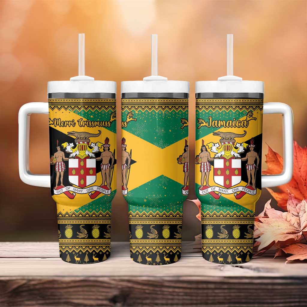 Afro-Jamaicans Tumbler With Handle Coat Of Arms - Merry Christmas LT15
