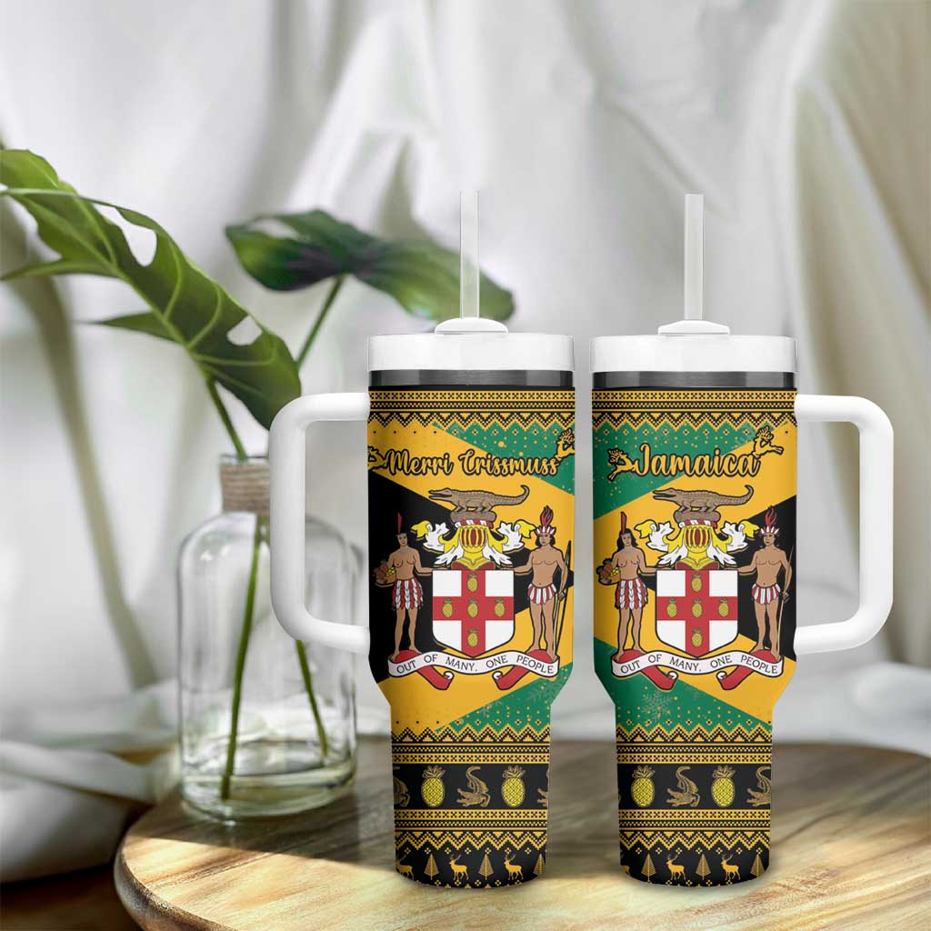 Afro-Jamaicans Tumbler With Handle Coat Of Arms - Merry Christmas LT15