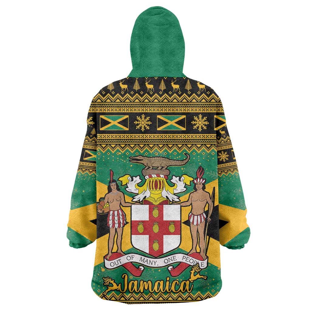 Afro-Jamaicans Wearable Blanket Hoodie Coat Of Arms - Merry Christmas LT15