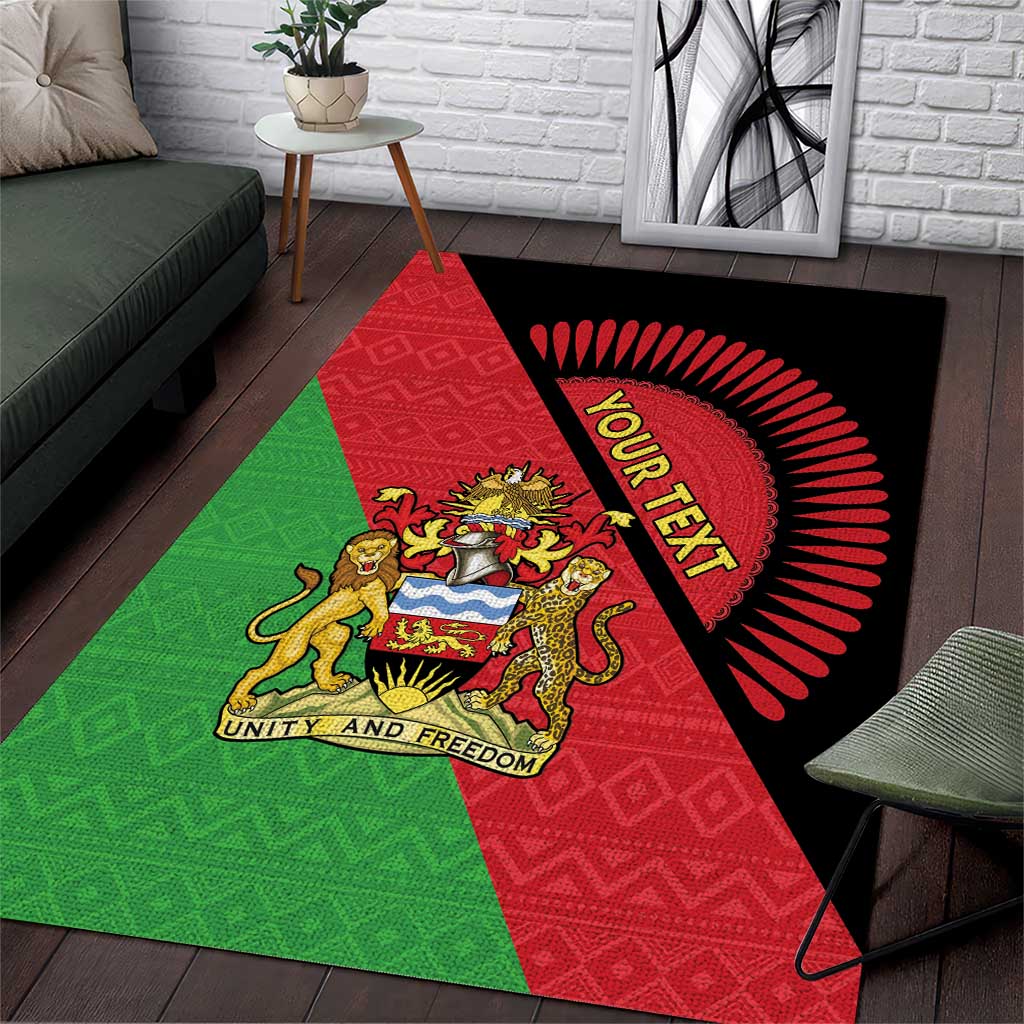 Personalized Afro Malawi Area Rug Coat Of Arms - Southeastern Africa Pattern LT15