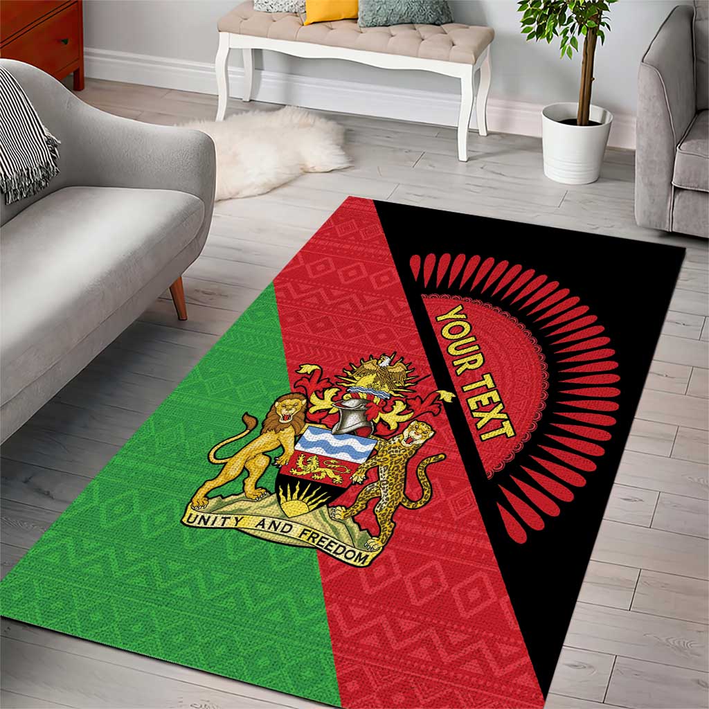Personalized Afro Malawi Area Rug Coat Of Arms - Southeastern Africa Pattern LT15