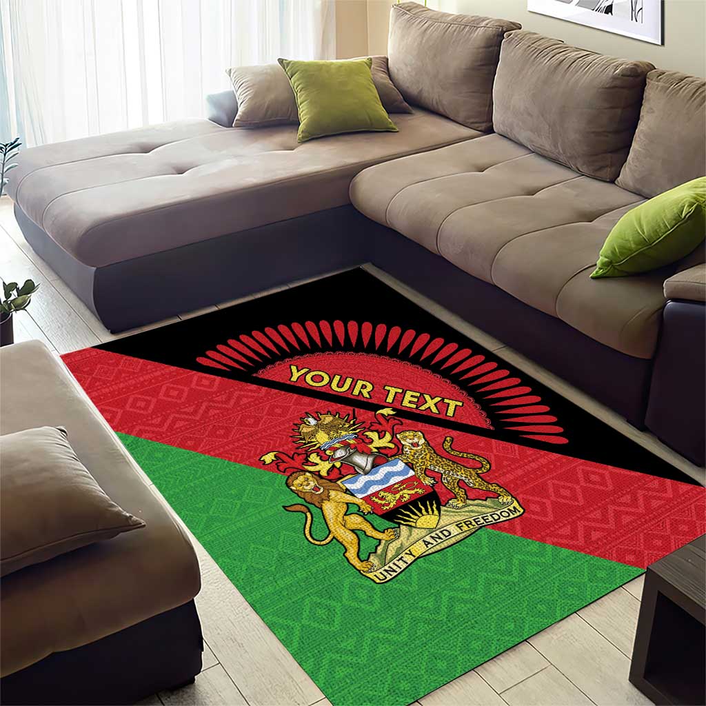 Personalized Afro Malawi Area Rug Coat Of Arms - Southeastern Africa Pattern LT15
