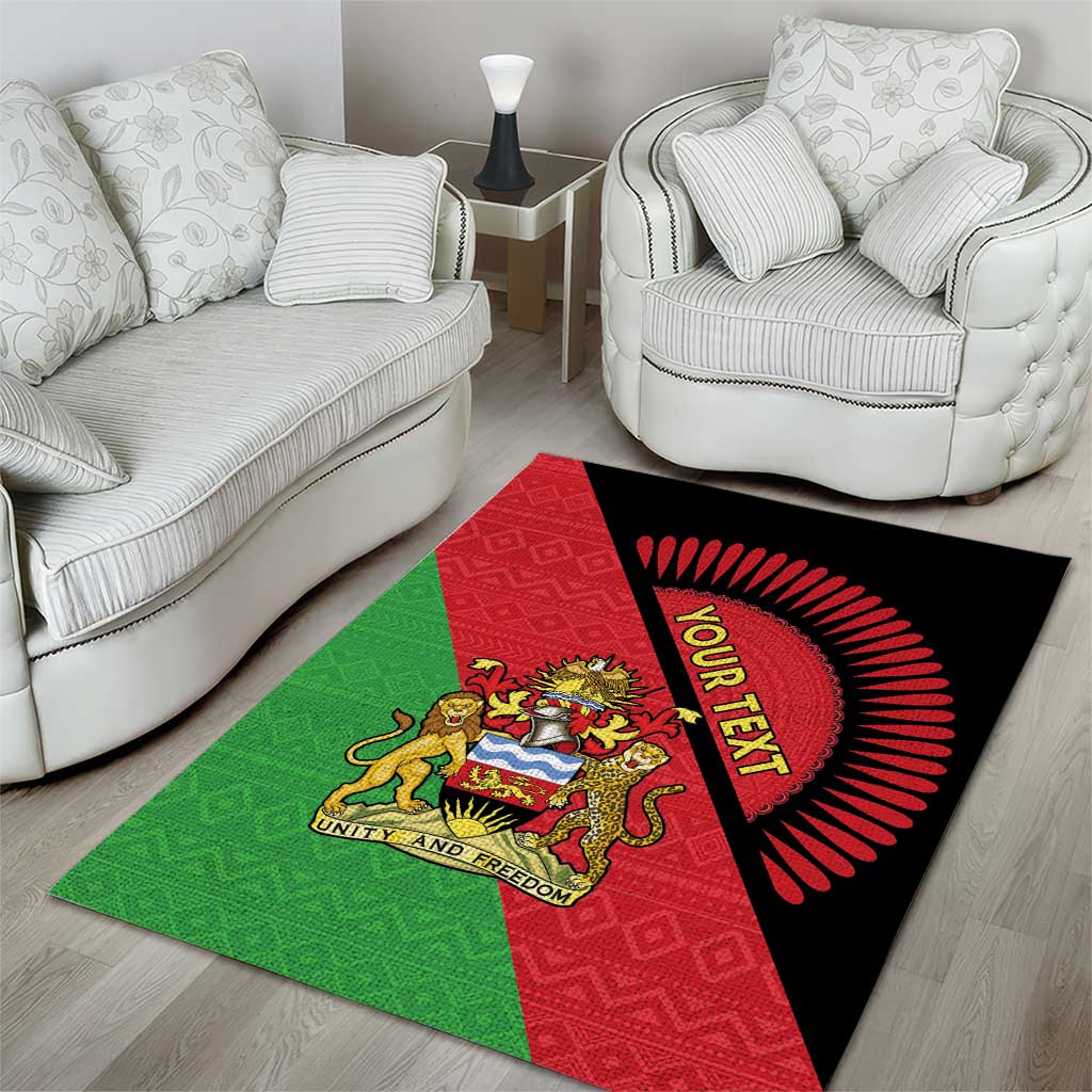 Personalized Afro Malawi Area Rug Coat Of Arms - Southeastern Africa Pattern LT15