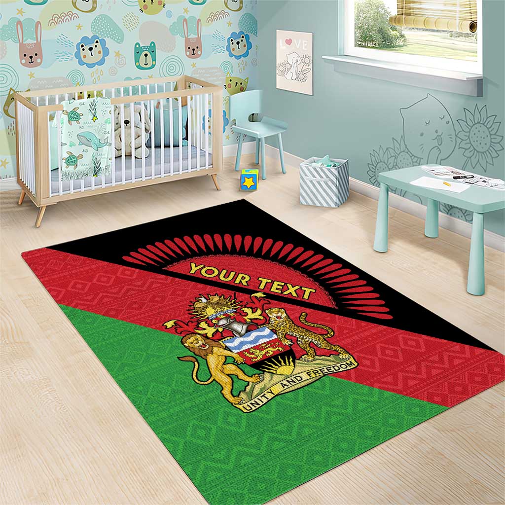 Personalized Afro Malawi Area Rug Coat Of Arms - Southeastern Africa Pattern LT15