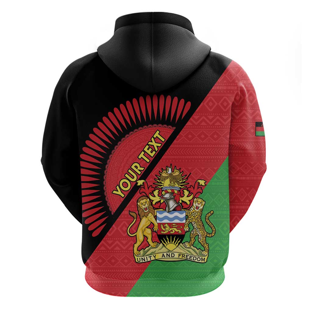 Personalised Malawi Hoodie Coat Of Arms - Flag Style LT15
