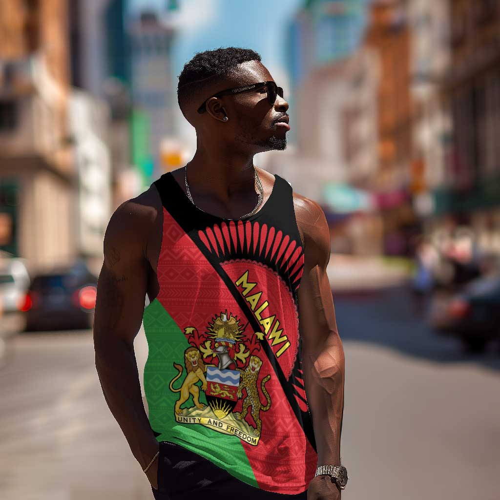 Personalized Afro Malawi Men Tank Top Coat Of Arms - Southeastern Africa Pattern LT15