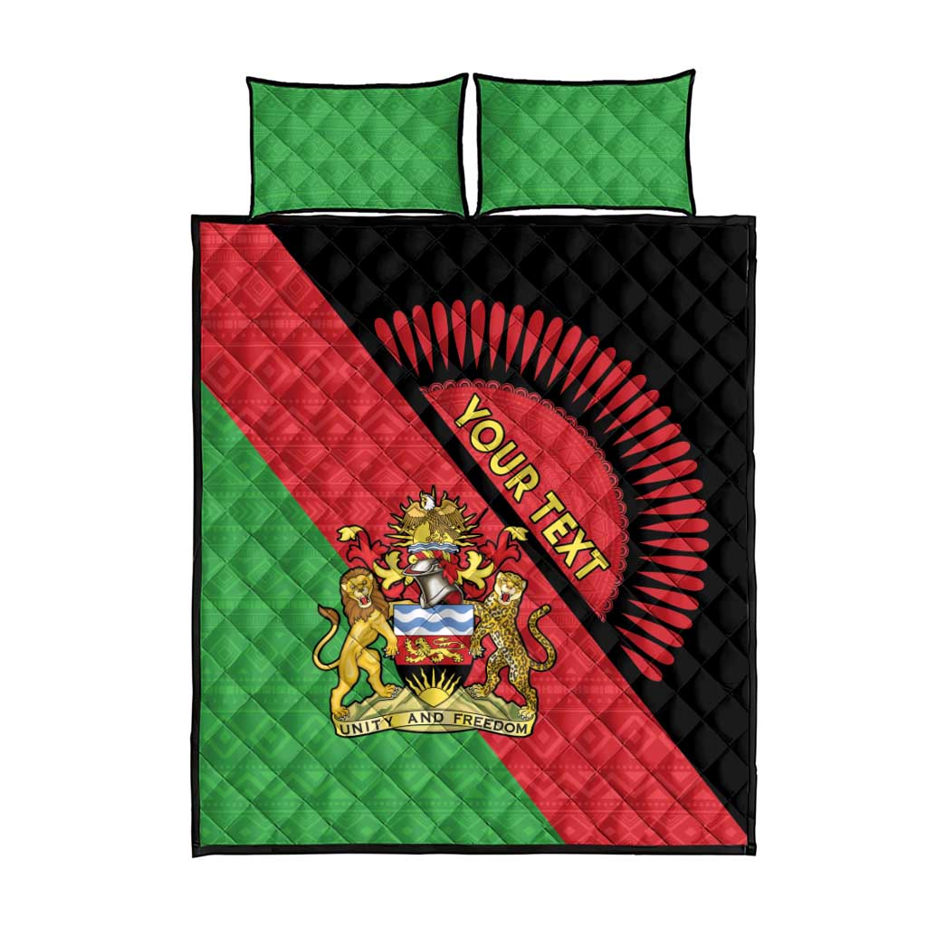 Personalized Afro Malawi Quilt Bed Set Coat Of Arms - Southeastern Africa Pattern LT15