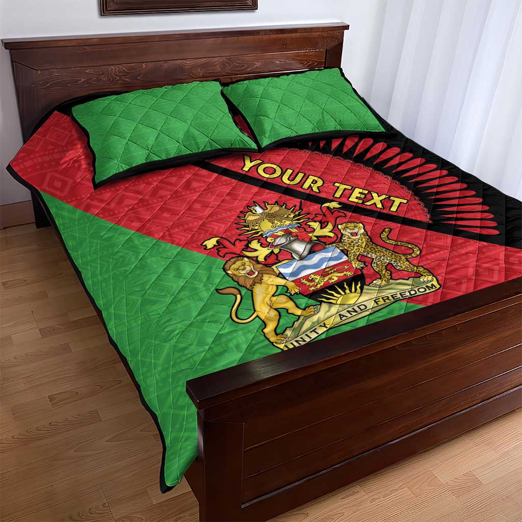 Personalized Afro Malawi Quilt Bed Set Coat Of Arms - Southeastern Africa Pattern LT15