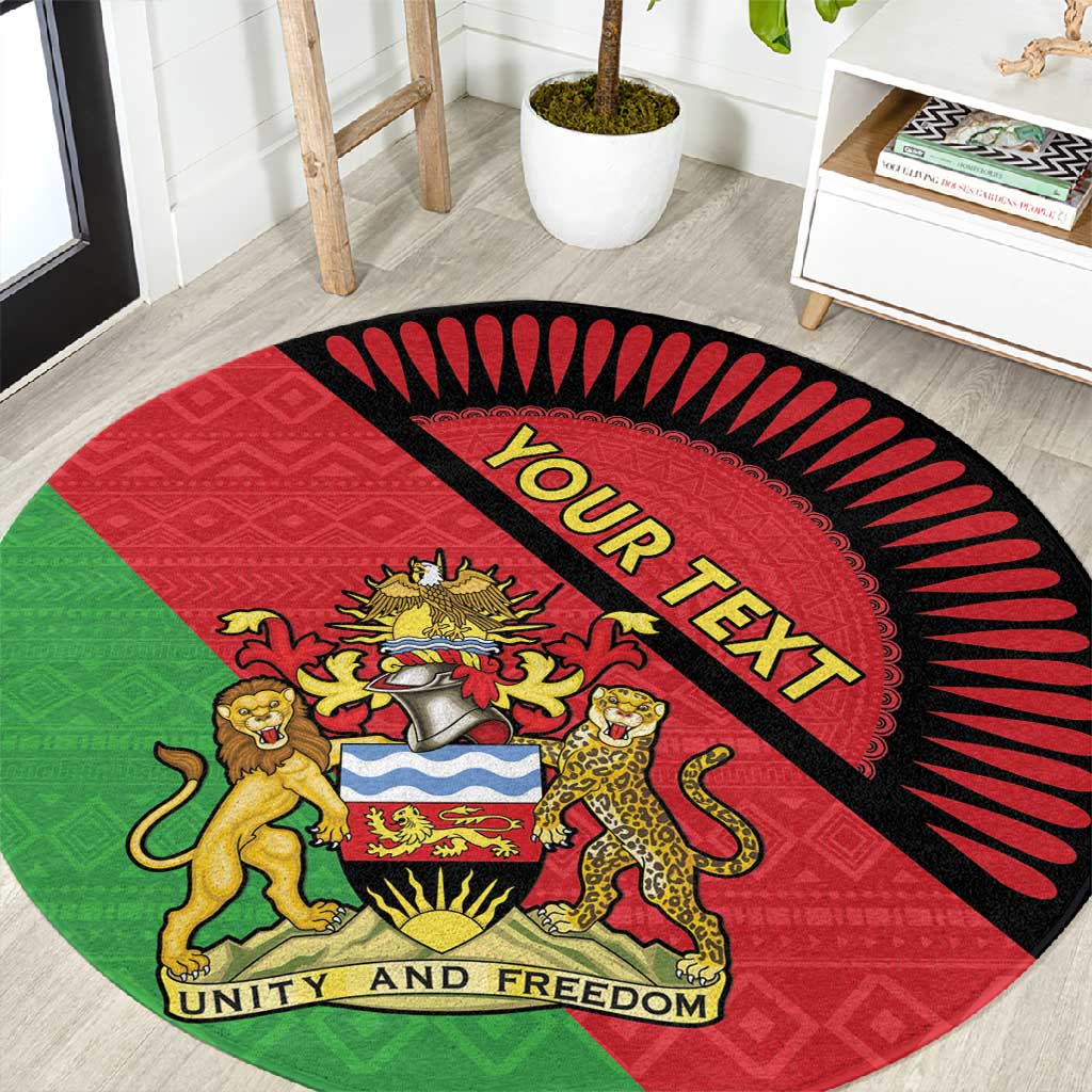 Personalized Afro Malawi Round Carpet Coat Of Arms - Southeastern Africa Pattern LT15