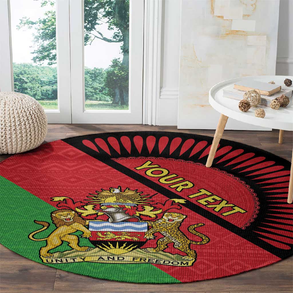Personalized Afro Malawi Round Carpet Coat Of Arms - Southeastern Africa Pattern LT15