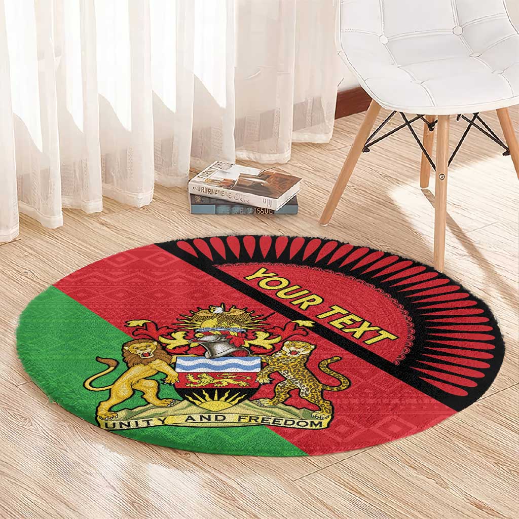 Personalized Afro Malawi Round Carpet Coat Of Arms - Southeastern Africa Pattern LT15