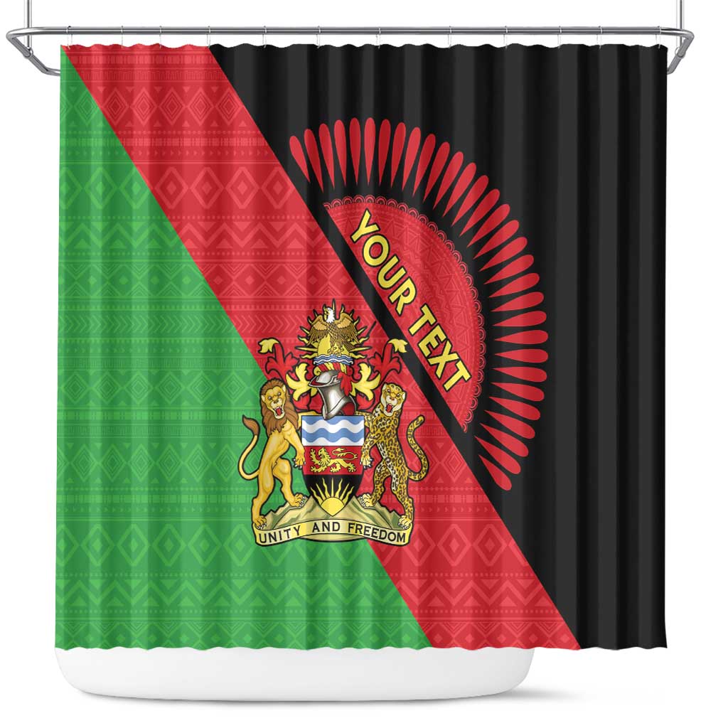 Personalised Malawi Shower Curtain Coat Of Arms - Flag Style LT15