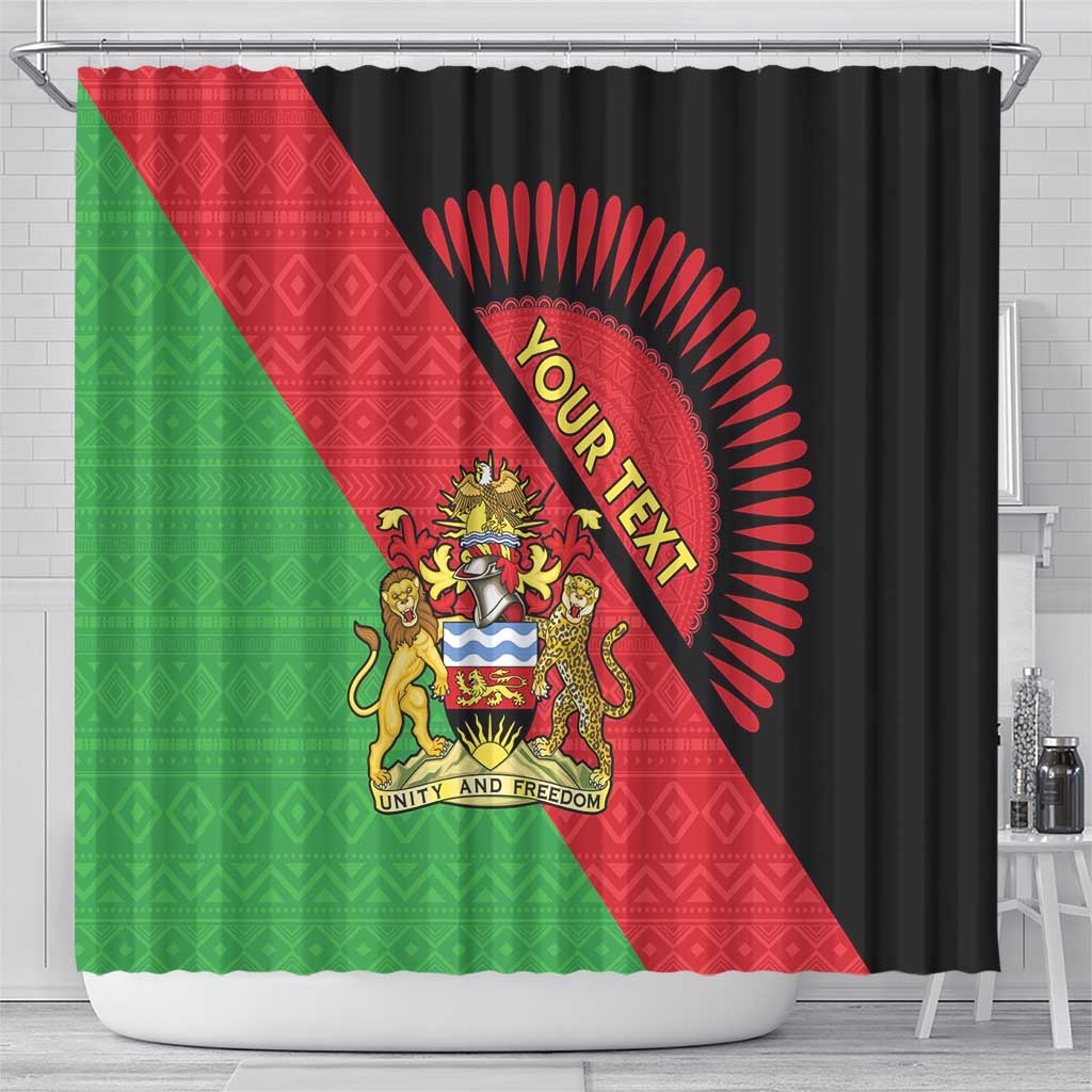 Personalised Malawi Shower Curtain Coat Of Arms - Flag Style LT15