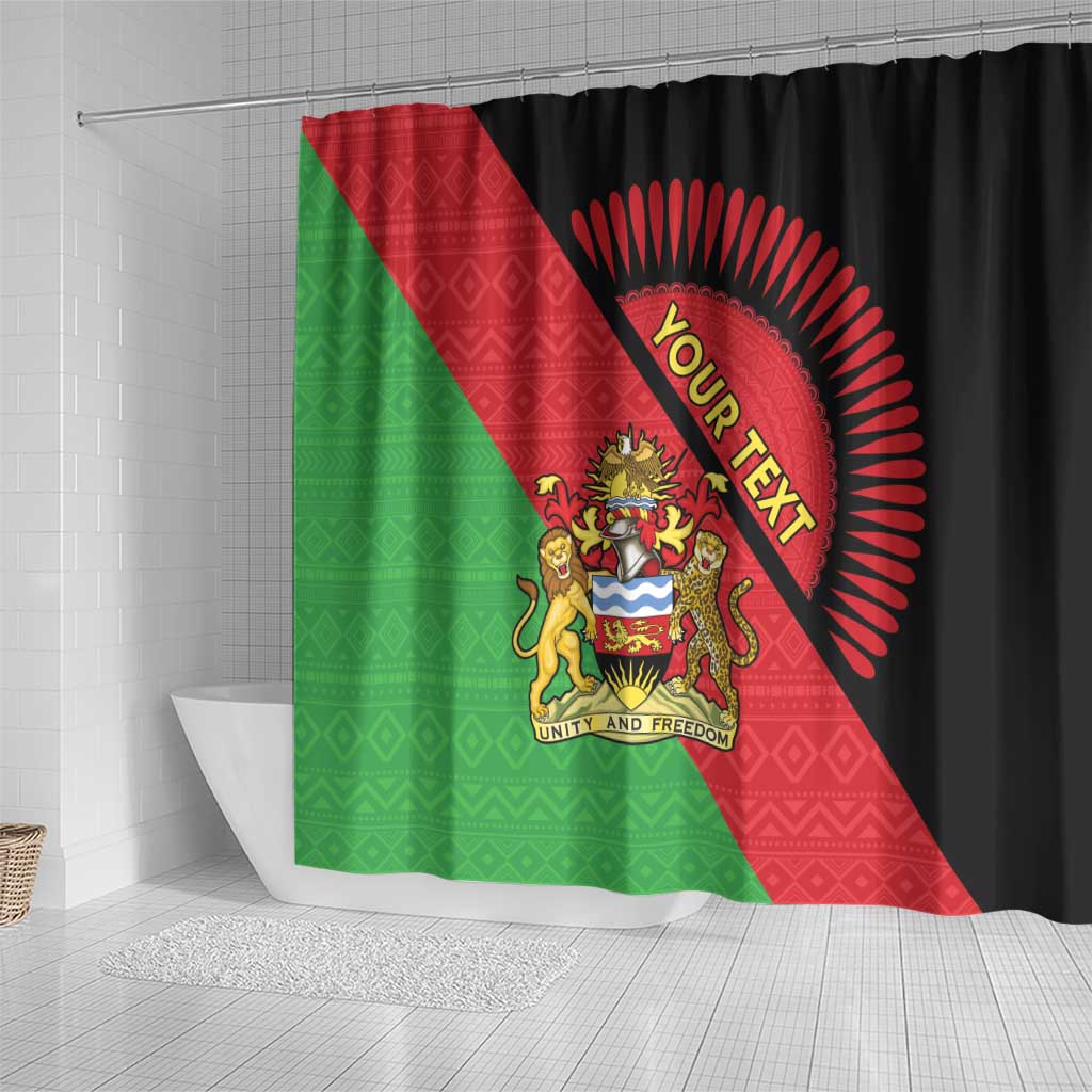 Personalised Malawi Shower Curtain Coat Of Arms - Flag Style LT15
