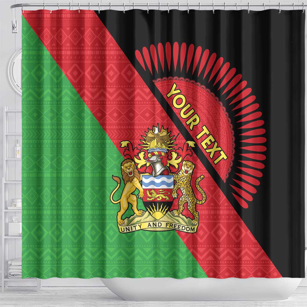 Personalised Malawi Shower Curtain Coat Of Arms - Flag Style LT15