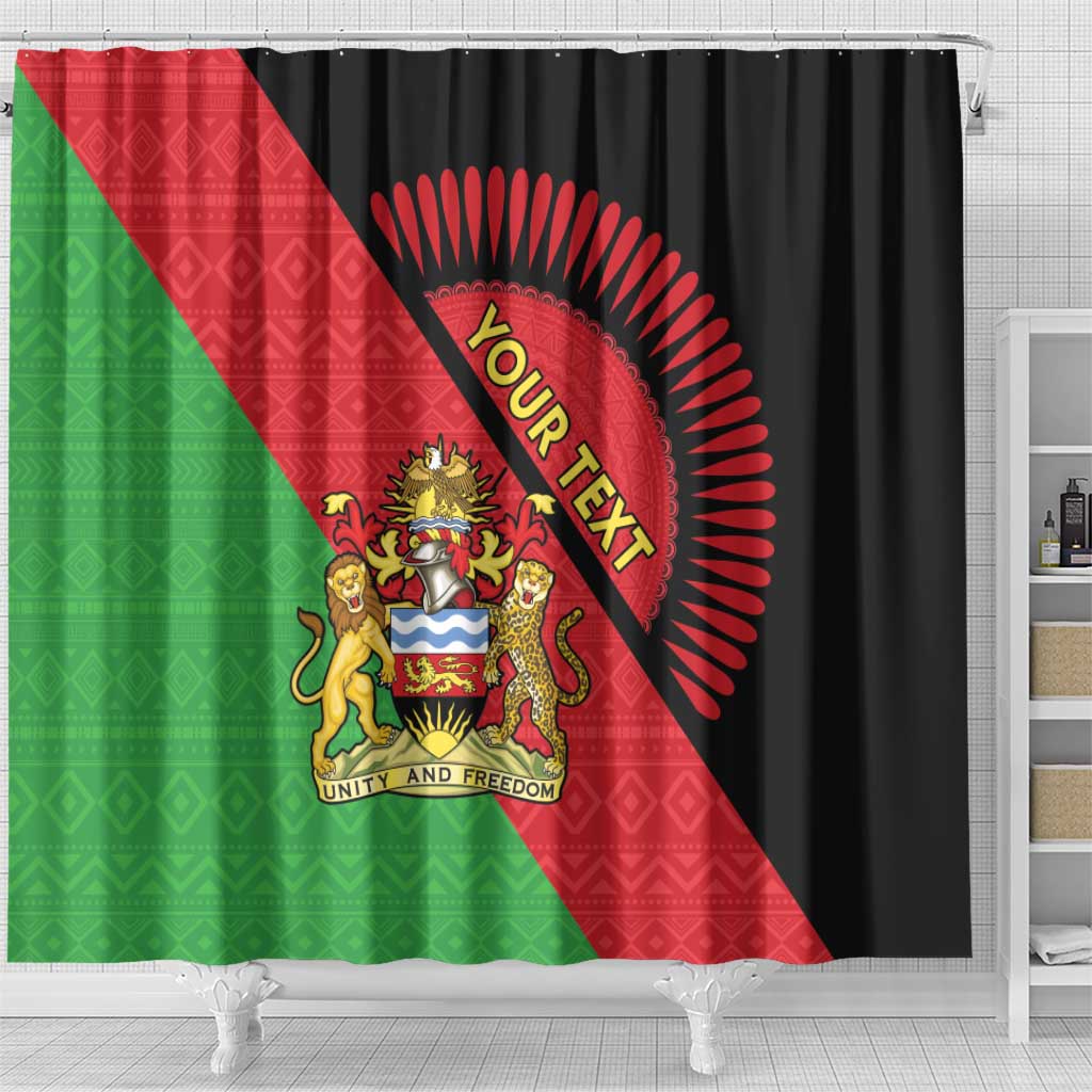 Personalised Malawi Shower Curtain Coat Of Arms - Flag Style LT15
