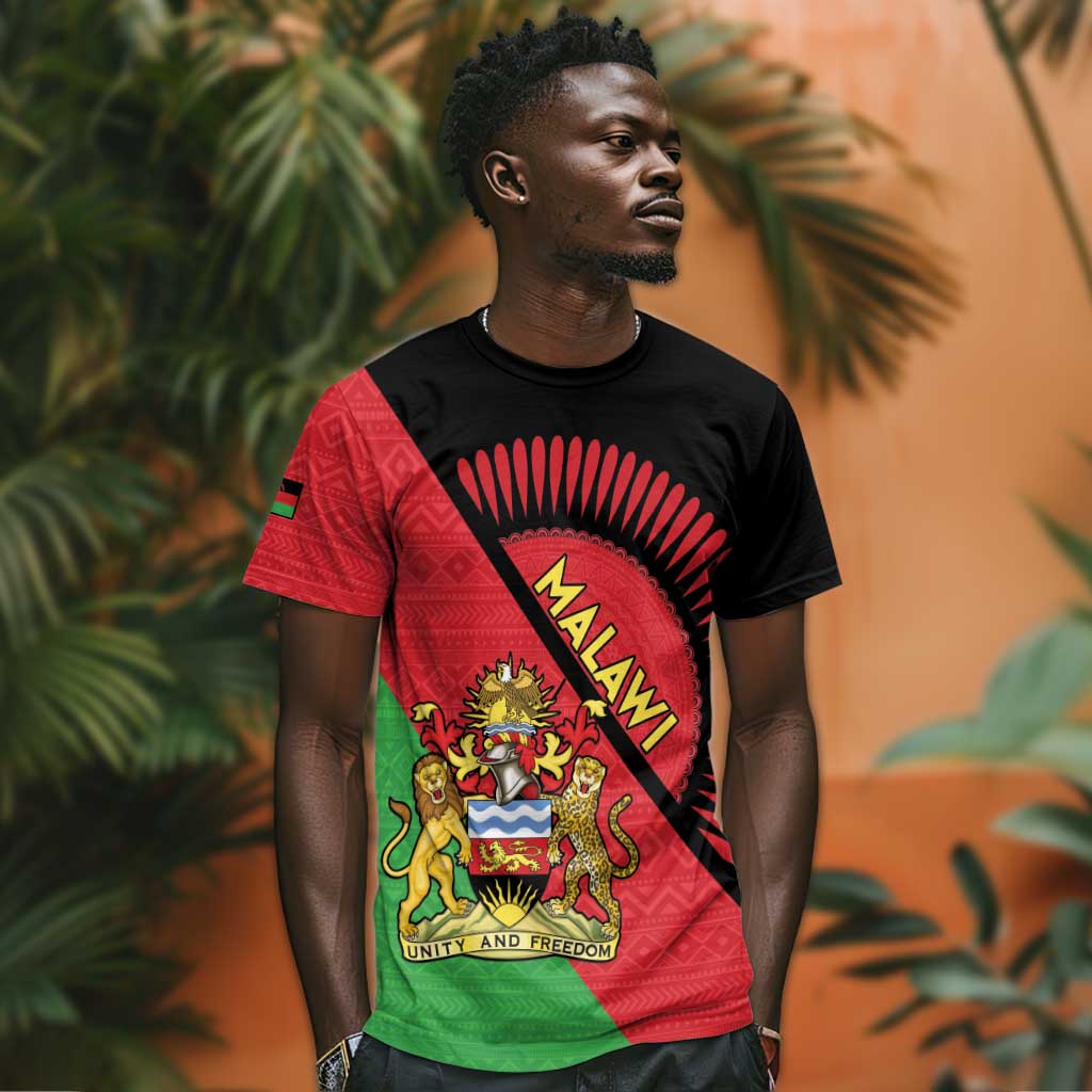 Personalized Afro Malawi T shirt Coat Of Arms - Southeastern Africa Pattern LT15