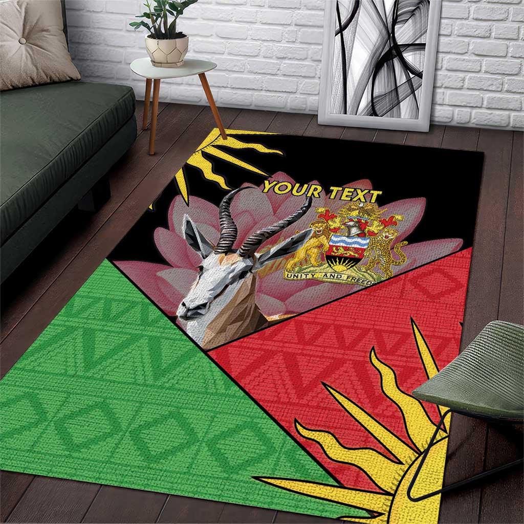 Personalized Africa Malawi Area Rug Thomsons Gazelle With Lotus LT15