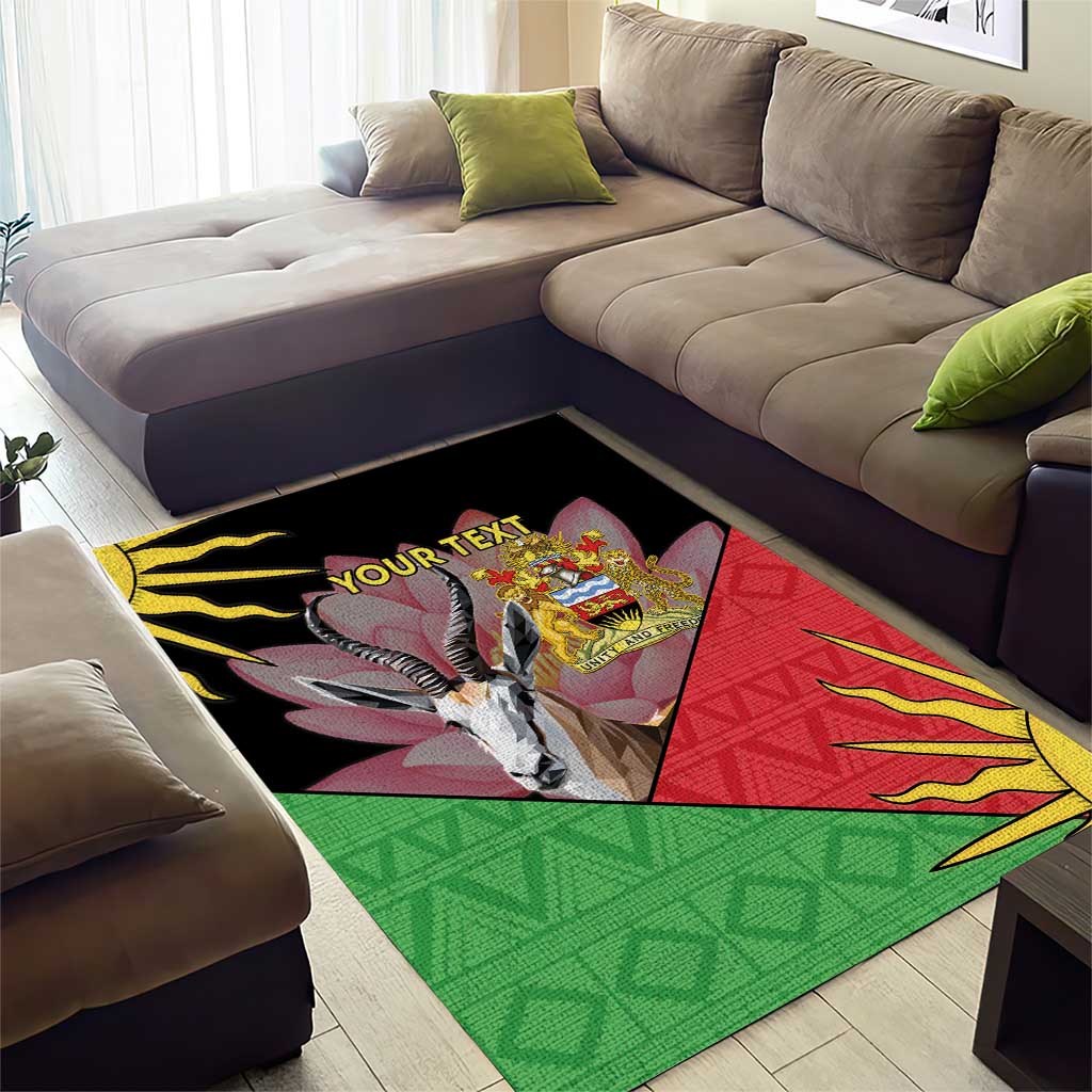 Personalized Africa Malawi Area Rug Thomsons Gazelle With Lotus LT15